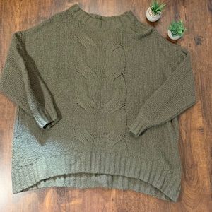 Aerie Green Cable Knit Sweater